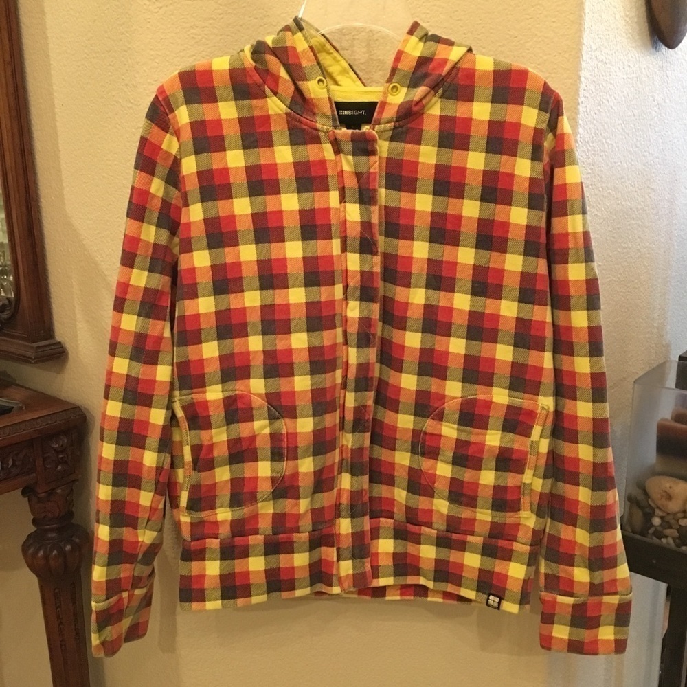 INSIGHT Checkered Hoodie Jacket Size Large